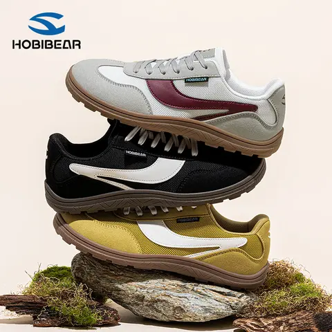 HOBIBEAR Women's Wide-Fit Low Top Hiking Shoes - Breathable Comfortable Spring/Autumn Fabric Barefoot Feel Daily Casual Trainers, Durable German Training Footwear