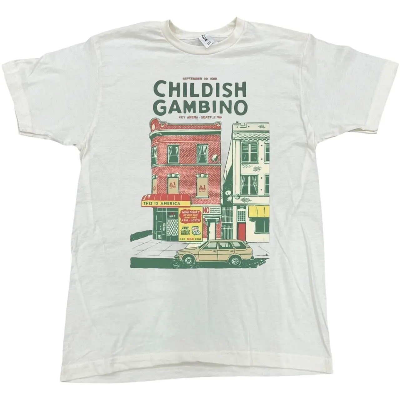 Men's Childish Gambino City Block Graphic Tee, Streetwear Classic Shortsleeve T-Shirt, Relaxed Fit Casual Top, Cotton, Day, Fabric, Outfits, Round Neck, Loose