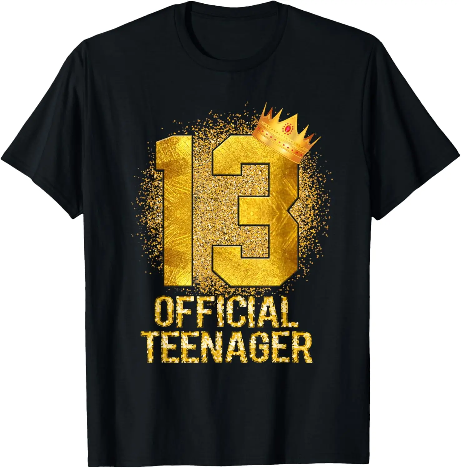 Casual Graphic T-Shirt for Teens, Funny Vintage "Official Teenager" 13th Birthday Gift for Boys and Girls, Distressed, Top, Tshirt, Birthday Theme, Short Sleeve