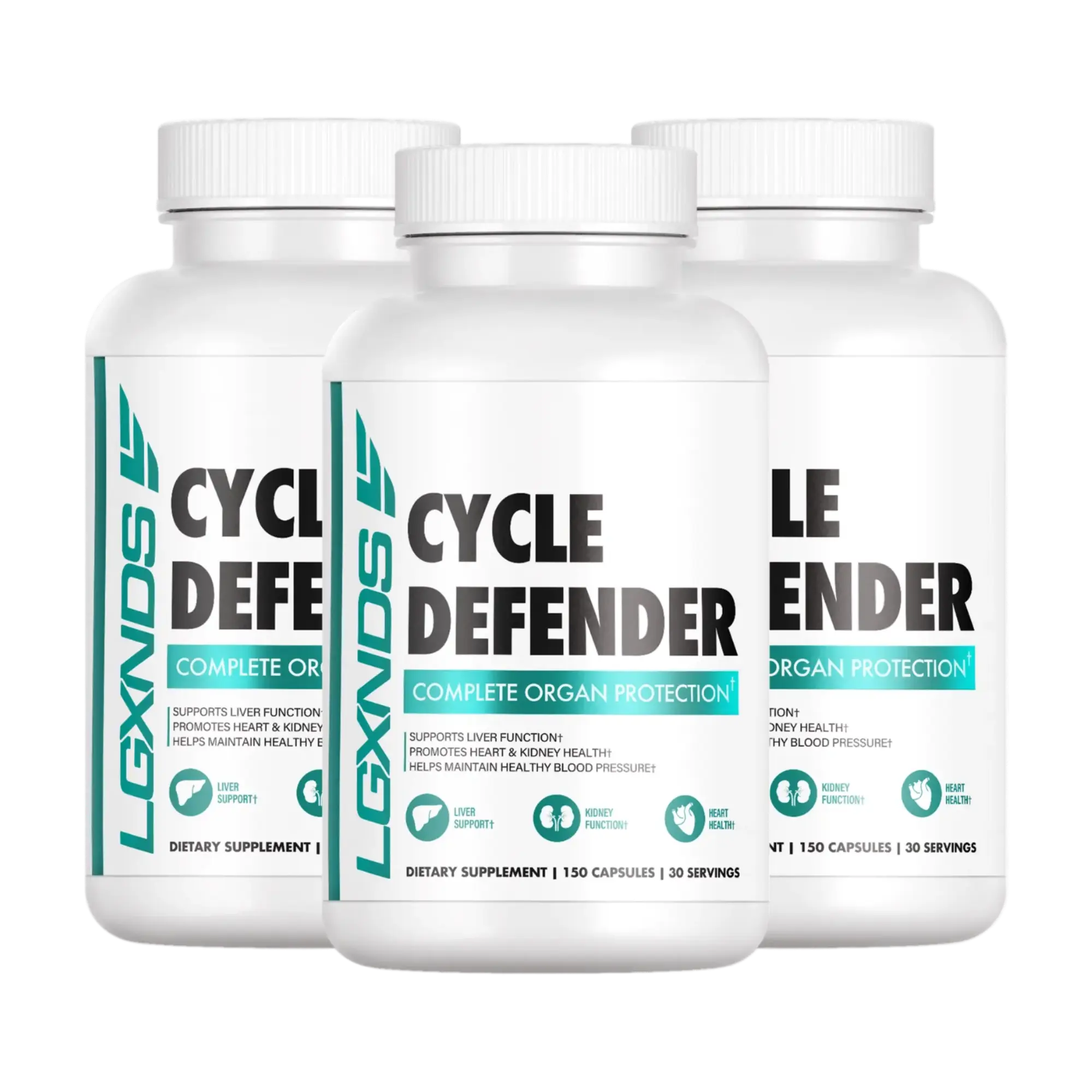 LGXNDS 3 Pack | Cycle Defender Daily Liver Kidney and Heart Wellness Support | Milk Thistle NAC CoQ10 Glutathione and AstraGin | Three Month Supply summerwins