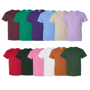 Crown Craze Men’s Short Sleeve T-Shirt, 50/50 Cotton/Polyester Bulk Pack Plain Crewneck Tee, Assorted Solid Colors, Mix Pack T-Shirts