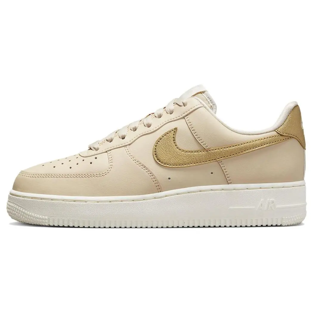 Nike Air Force 1 Low 07 Sanddrift Metallic Gold Skate Shoes Yellow Women's DQ7569-102