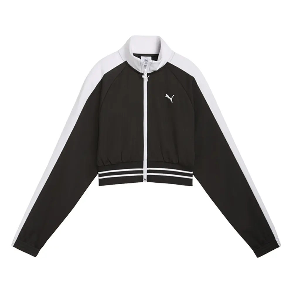 PUMA Womens T7 Pique Relaxed Cropped  Athletic Outerwear Casual - Black