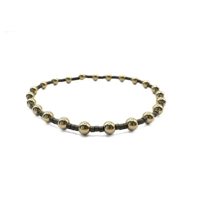 Erin Gray | 4mm Newport Gold-Filled Waterproof Bracelet - Graphite