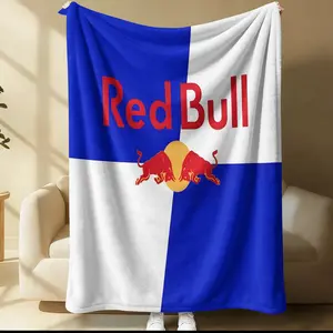 Red Bull Logo Pattern Blanket, Everyday Holiday Birthday Gift For Kids And Adults, Soft, Warm And Lightweight Plush Blanket, Suitable For Bed, Sofa, Car, Room Decoration