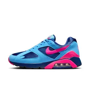 Nike Air Max 180 Men's University Blue Hyper Pink Colorblock Round Toe Laces All Seasons Sports Sneaker HQ1706-401