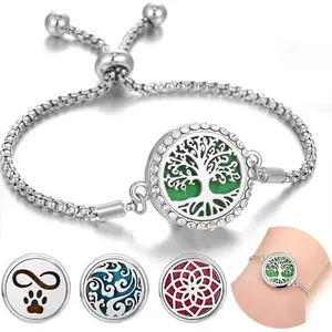 Adjustable Silver Bracelet, Stainless Steel Locket, Hollow Out Design, Perfume Diffuser Locket, Expandable Chain, Women Daily Jewelry, Versatile Stackable Accessory, Inlaid Rhinestone