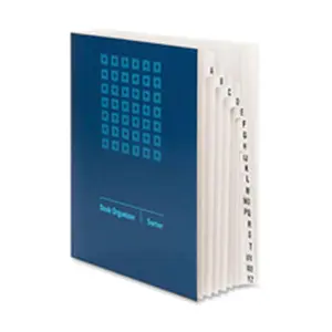 212 MAIN Expanding File Sorter, A-Z Desk Files Organizer, 0.38in Expansion, 9.88in x 11.75in Dimensions, Dark Blue Office Desk Organizer Accessory