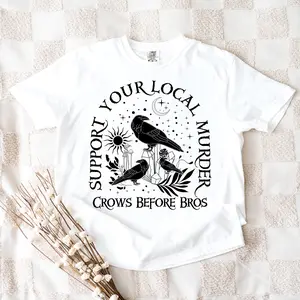 Support Your Local Murder Shirt for Crow Lovers, Nature Lovers, Funny Crow Shirt, Goblincore Shirt, Lunar Phase Shirt