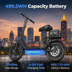 ESBS Electric Scooter, Peak Power 750W, Top Speed 22 mph, Battery 10.5-22.5Ah, Driving Range 20-60 Miles, Adjustable Height, Electronic Brake, 14-inch Inflatable Tires..SummerWins,Father's Day Gife