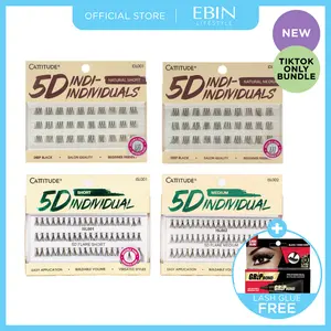 EBIN 5D Individual Lash | Soft Wispy Everyday Look | Reusable Faux Individual Eyelash Extensions