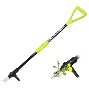 Weed Puller Stand Up Weeder Hand Tool with 3 Claws for Dandelion, Steel Twist Hand Weed Root Pulling Tool Grabber and Picker, 38" Long Handle Lawn Easy Root Remover Garden Tool with D-Grip
