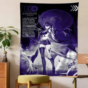 Popular Game Honkai Star Rail Acheron Colorful Tapestry Wall Hanging Bohemian Wall Tapestries Mandala Wall Art Decor