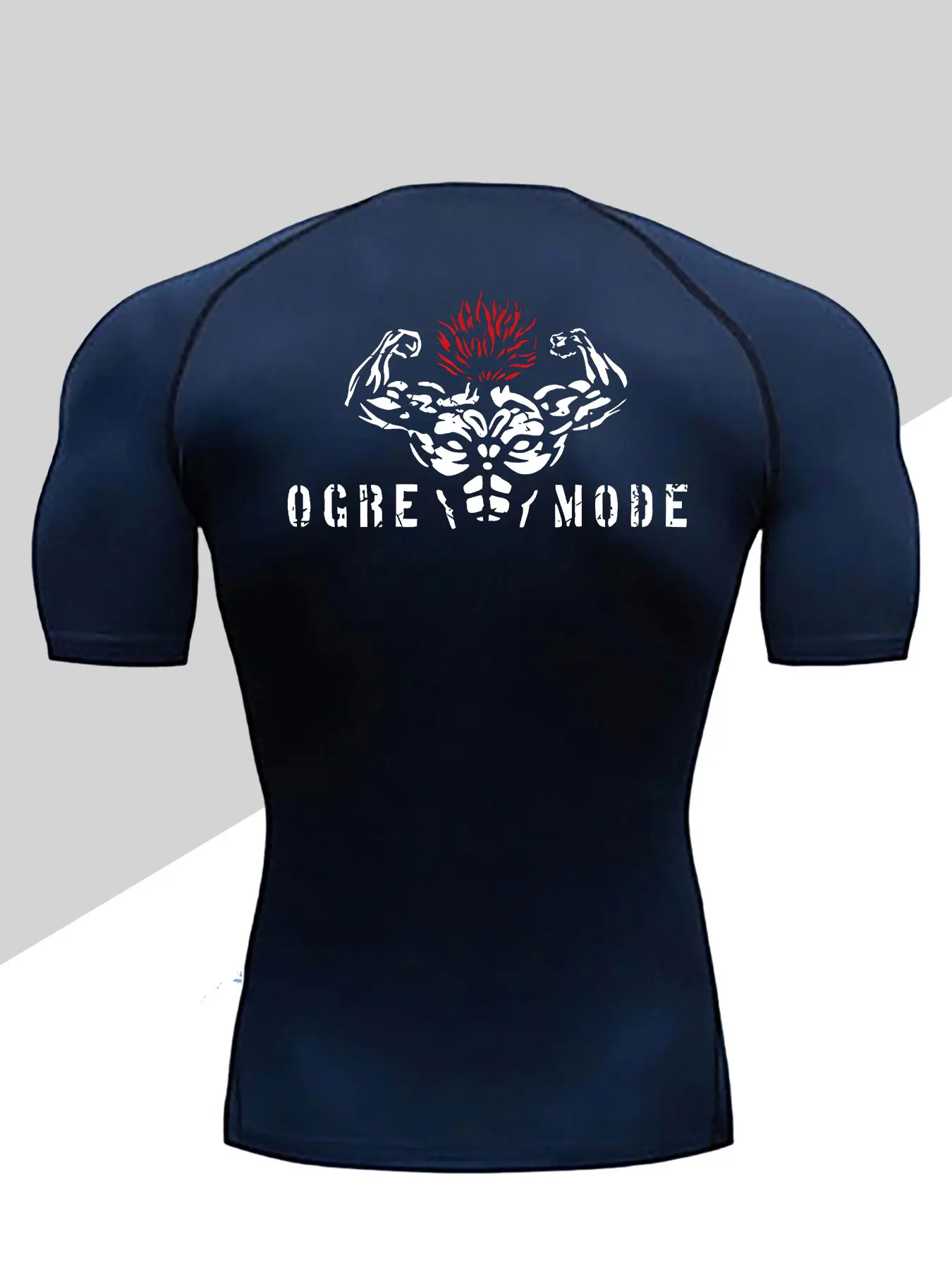 Men's Dragon Print Compression T-Shirt, Workout Rash Guard, Quick-Dry Breathable Stretch Fabric, Tight-Fitting Short Sleeve Top for Fitness and Outdoor Activities