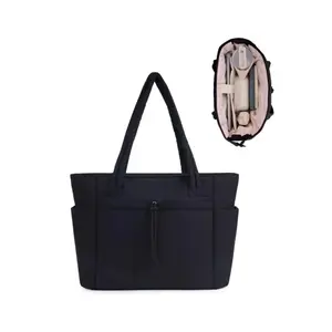 Women's Waterproof Thickened Convertible Tote Bag, Lightweight Zipper Large Soft Nylon Handbag, Multi-Pocket Crossbody Bag for School Work Travel, Casual Commuter Bag, Versatile Bag