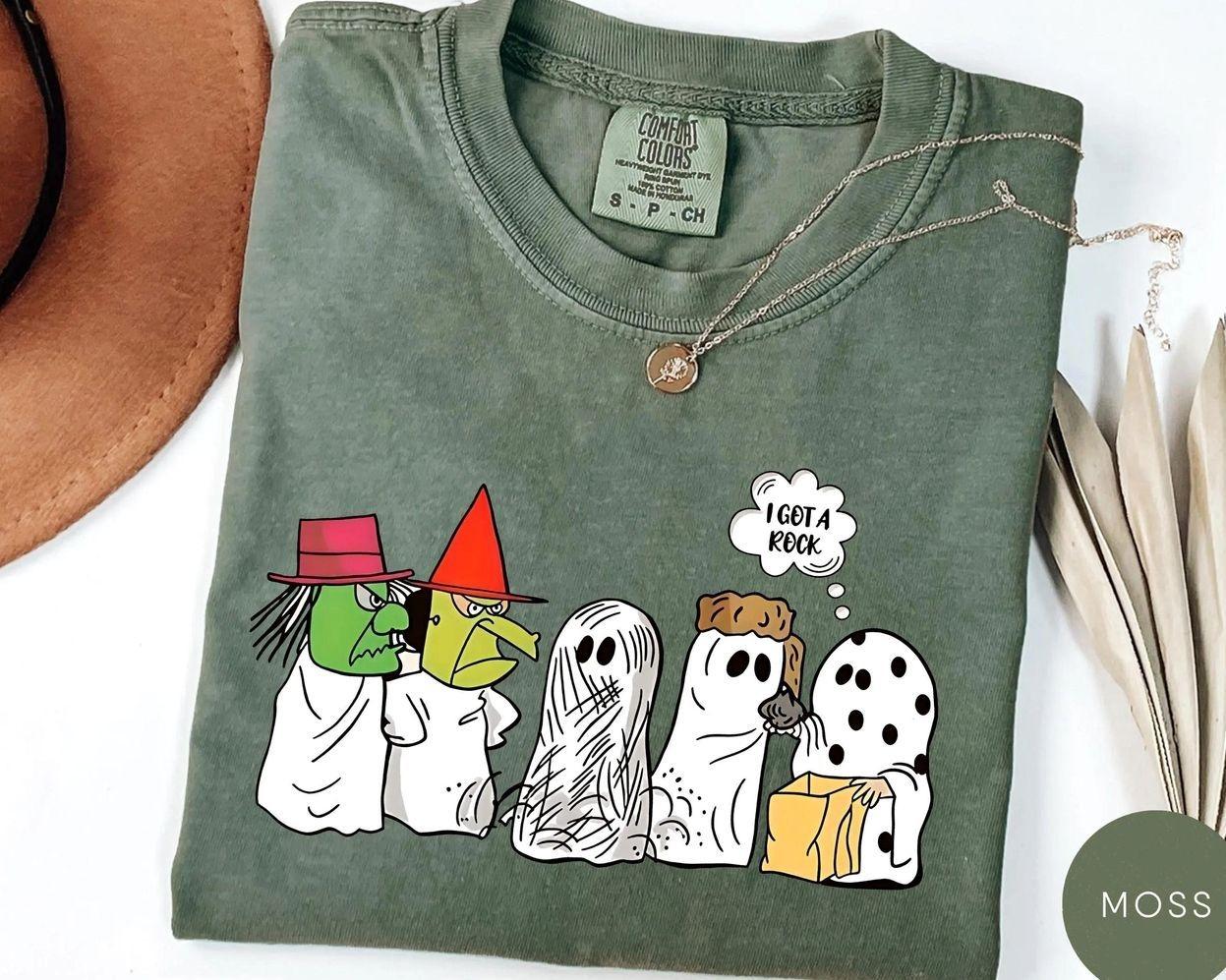 Comfort Colors I Got A Rock Halloween Meme T-Shirt, Funny Ghost Graphic Tee, Trick or Treat Shirt, Spooky Season Halloween Apparel, Cute Charlie Inspired Top, Gift for Women & Men
