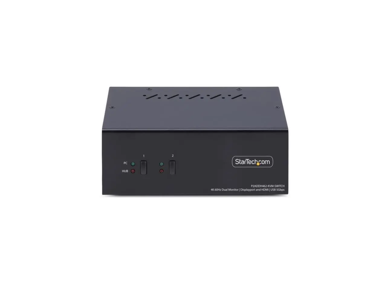 StarTech 2-Port Dual-Monitor DisplayPort and HDMI KVM Switch - 4K 60Hz - 1x HDMI & 1x DP Monitor - 2-Port USB 5Gbps Hub - 2x USB HID Ports - TAA Compliant - P2ADDH462-KVM-SWITCH