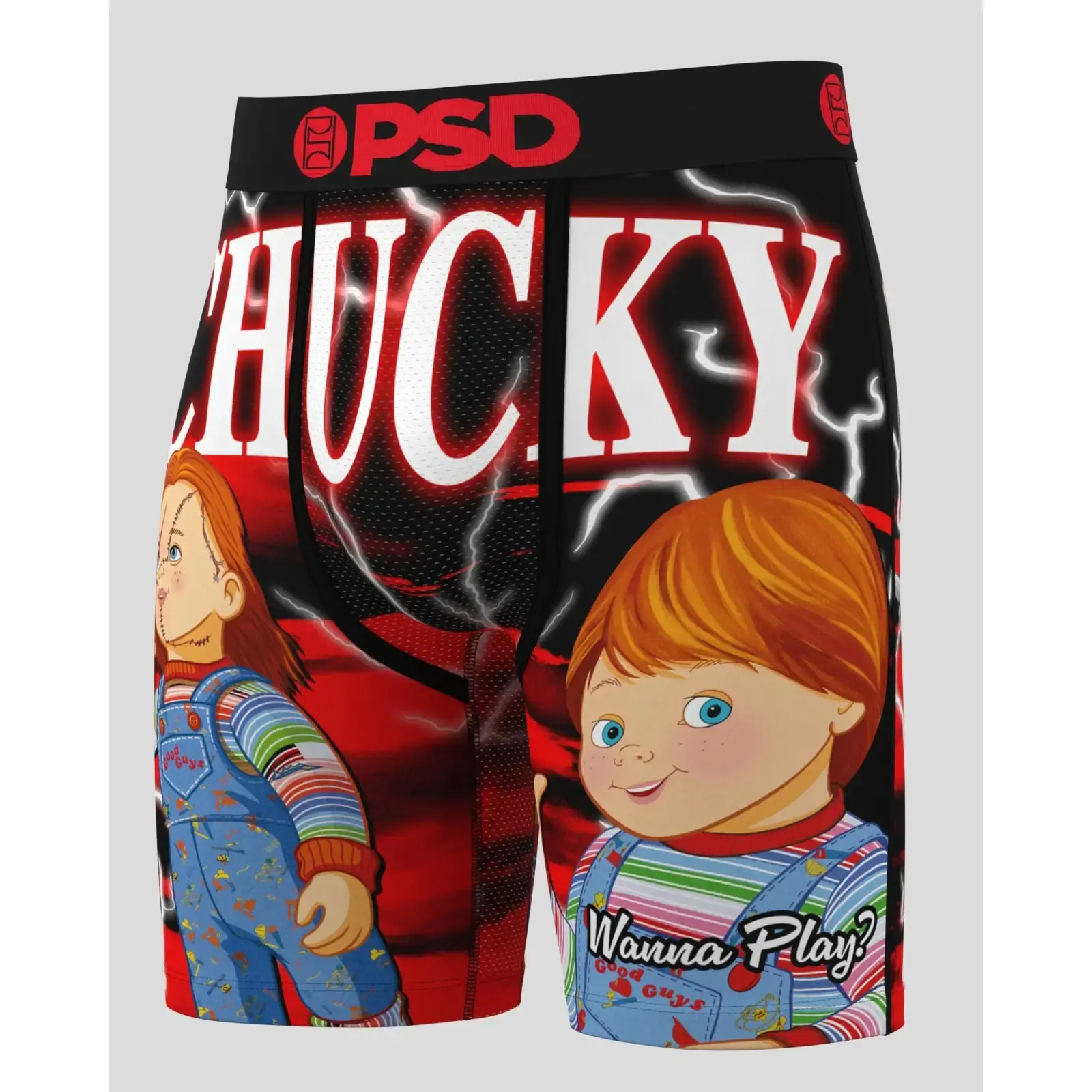 PSD Mens Chucky Boxer Brief - Standard Length 7 Inch Inseam, Soft and Breathable Poly Blend Fabric