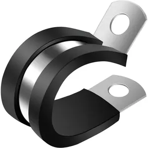 3/4 Inch  Clamp, 20 Pack Stainless Steel Wire Clamp for Pipe, Hose, and  Protection with Metal Rubber Clips (20mm)