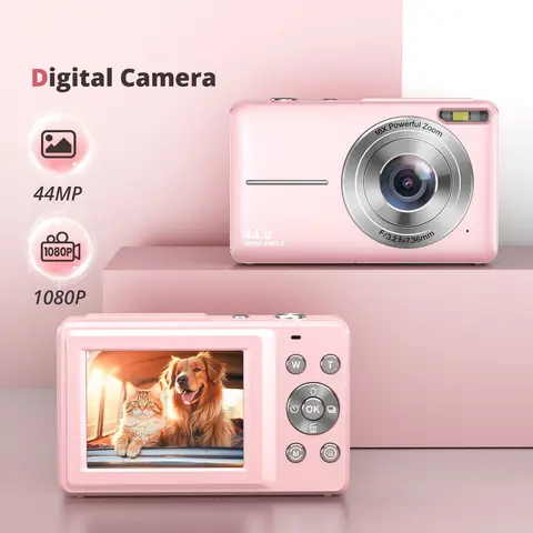 Digital Camera for Photography , 1080P & 44MP Mini Cameras, Point and Shoot Digital Cameras with 32G Memory Card, 16X Digital Zoom, Compact & Portable Digital Camera Photos For Teens & Beginners, Gift