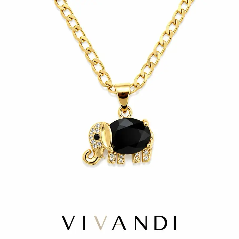 Vivandi Elephant Pendant Necklace