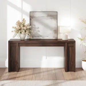 Garvee 70.9-Inch Farmhouse Hallway Console Table - Long Sofa Table Behind Couch, Entry Table for Living Room & Foyer Decor, Walnut