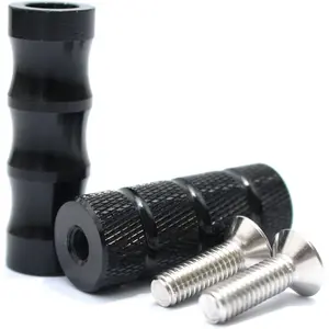 Motorcycle Knurled Shifter Pegs-Anti-Skid Gear Shift & Brake Lever Foot Pegs, 6mm Hole - Front Footrests & Rear Footpeg Rearsets For Honda, Suzuki, Yamaha, Kawasaki, Ducati, Aprilia