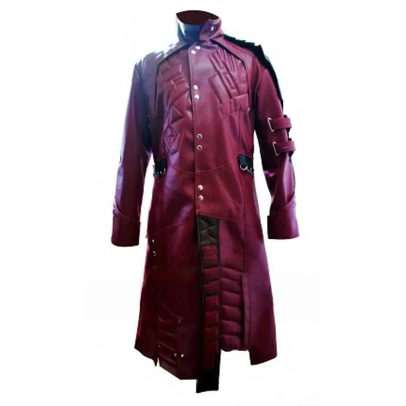 Guardians Of The Galaxy Red Leather Trench Coat