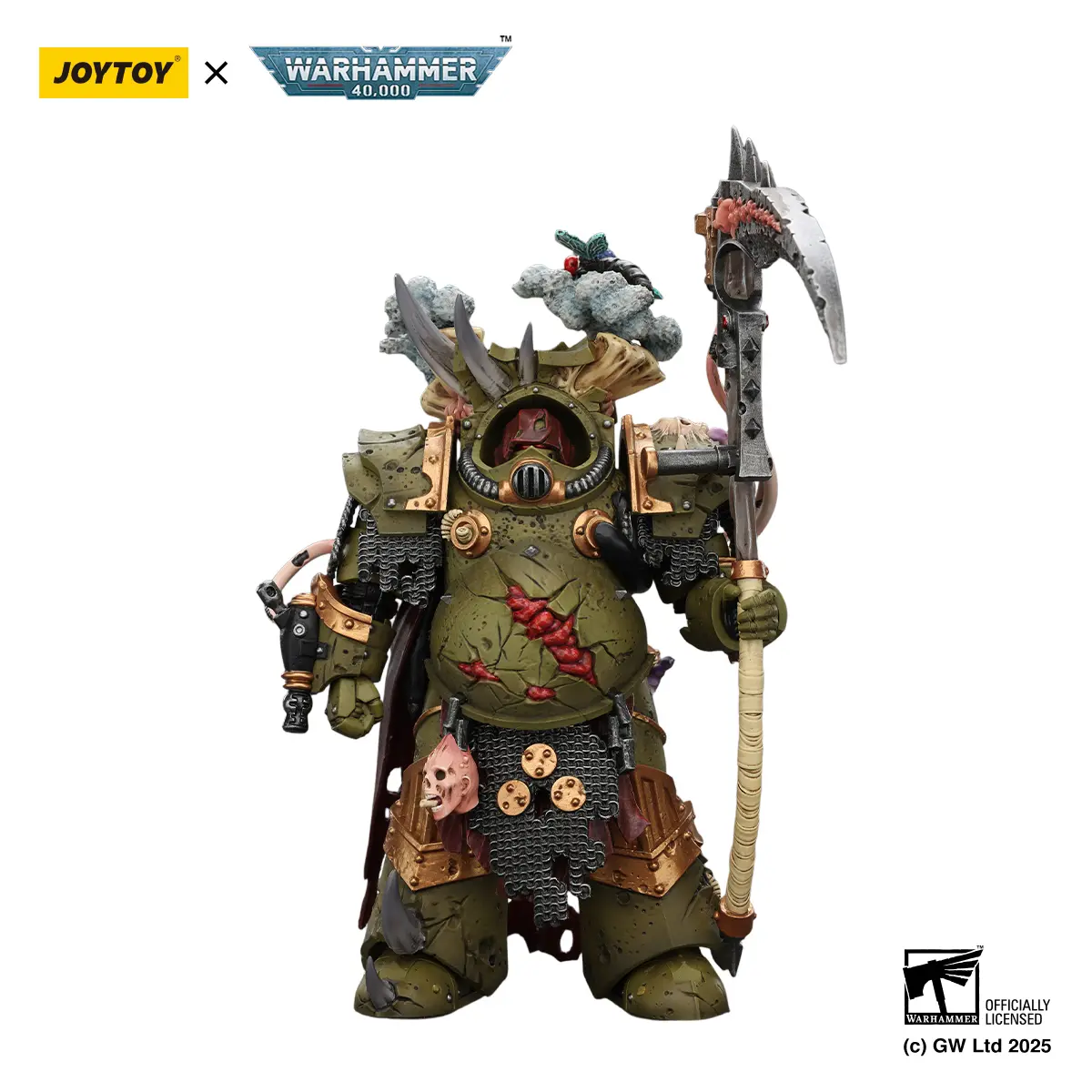 JOYTOY Officially Licensed 1/18 Scale Death Guard Deathshroud Terminator Action Figure, Model JT02588, with Manreaper, Plaguespurter Gauntlet