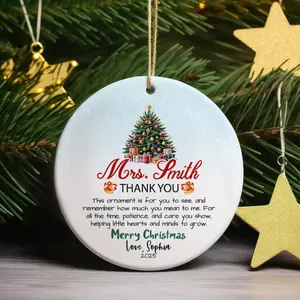Custom Teacher Ornament Personalized Teacher Christmas Ornament 2025 Teacher Appreciation Ornament for Teacher Thank You Keepsake Gift