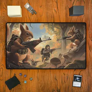 Squirrel Army TCG Playmat for Tabletop Games, Gamer Gift, Custom Art, Trading Card Games, mtg, Mousepad, Magic The Gathering, Gaming, Zones