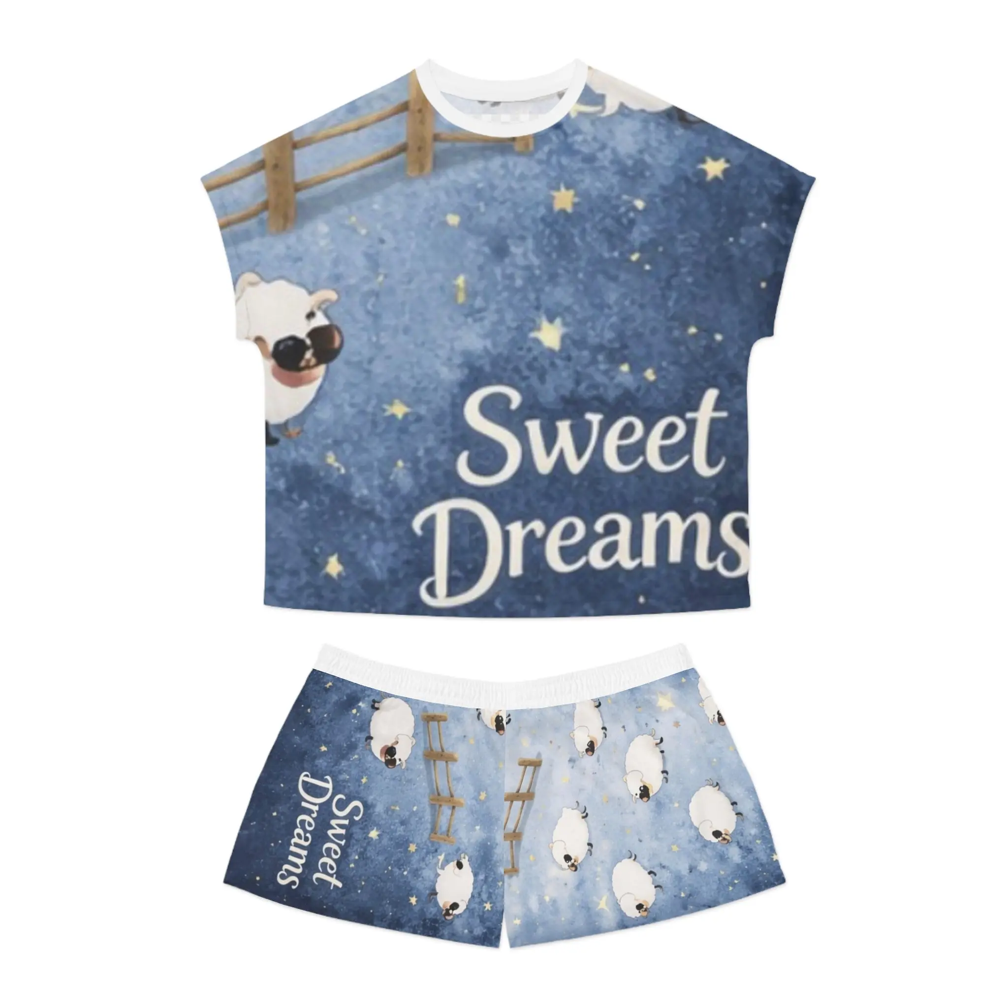 Sweet Dreams Sheep Pajama Set — Women's Short Sleepwear