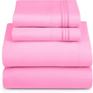 Split King Size - 5 Sheet, Double Brushed - Extra  Pillowcases, Split King, Light Pink