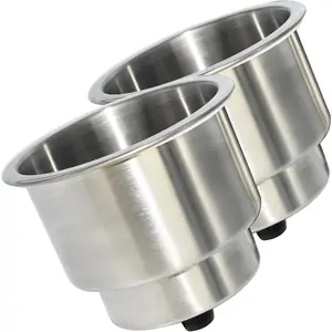2pcs Stainless Steel Cup Drink Holder with Drain for Marine Boat RV Camper