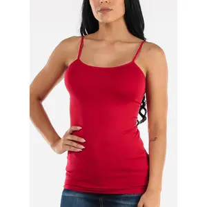 One Size Spaghetti Strap Seamless Top (Red)
