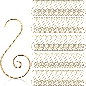 Ornament Hooks, Christmas Ornament Hangers, Christmas Tree Hanger Baubles Ball Metal Hooks Xmas Decoration S Hooks, 45mm 100 count
