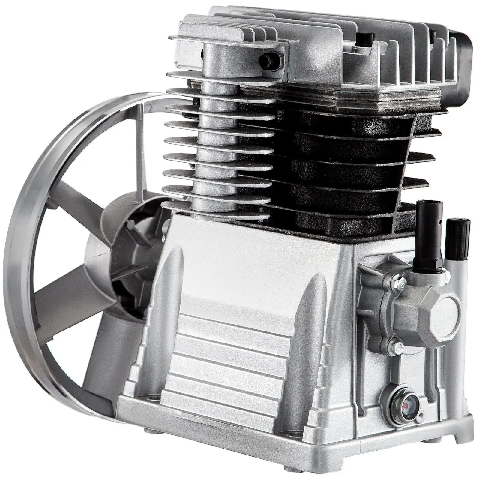 VEVOR Air Compressor Pump, 3HP 11CFM, Industrial Compressor Head Pump Motor, 1300RPM High-speed Single Stage Twin Cylinder Aluminum Air Compressor Head Piston Style Splash Lubrication Pump