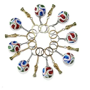 2026 USA-Canada-Mexico World Cup Keychain Set: World Cup Trophy & Official Match Ball Design, Premium Sports Fan Accessories
