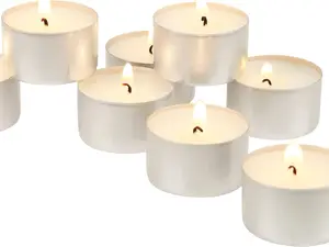 Candles Light for Home Decor Bulk 50 Pack Unscented Smokeless Long Tea Light Candles with 8 Hour Extended Burn Time Christmas Gifts & Decor White 50 Count Household Candle