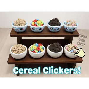 Ultimate Cereal Clicker 3D Printed Fidget Figurine Eco-Friendly PLA Material Satisfying Tactile Feedback Precision Desktop Companion
