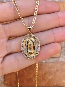 CZ Virgen de Guadalupe Necklace for Women 22" - Personalized Jewelry Charm with Unique Design and Gift-Themed Features