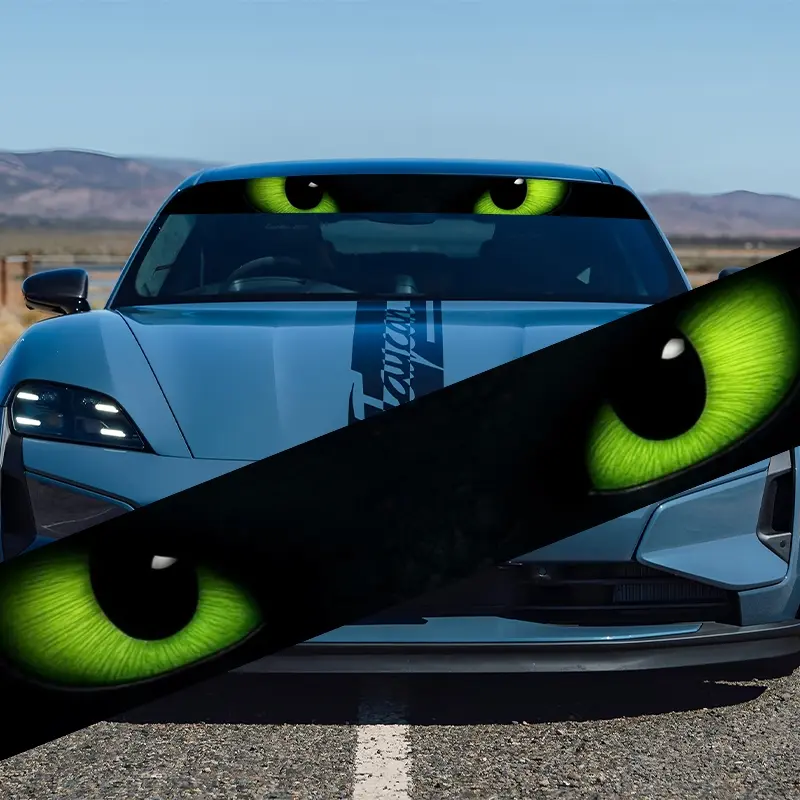 A pair of green eye car windshield stickers for Toyota, Volkswagen, Land Rover, Citroen, Honda, Mitsubishi, Ford, BMW, Opel, Porsche, Citroen, sedans, SUVs, MPVs Sticker for Cars Automobile Decals