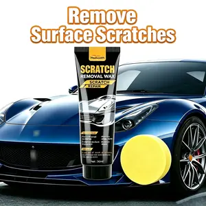 Premium Auto Scratch Remover Repair Kit - Simple DIY Friendly Complete Care Set for All Vehicle Owners, Comes with Polishing Wax & Soft Applicating Sponge, Works on All Automotive Paint Shades, At-Home Car Detailing & Paint Surface Maintenance