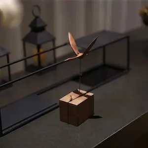 Flying Bird Automata: Handcrafted Walnut Wood Kinetic Art Music Box