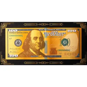 Black and Gold Big Money $100 Bill Desk Mat 48" X 24"