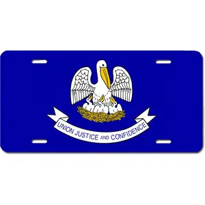 Carpe Diem Designs Louisiana State Flag Vanity License Plate, .032 Thick Aluminum, Automobile 6X12, 3 Sizes, for Cars Front Bumper, Wagon, Wheelchair, Toys, Made in The USA
