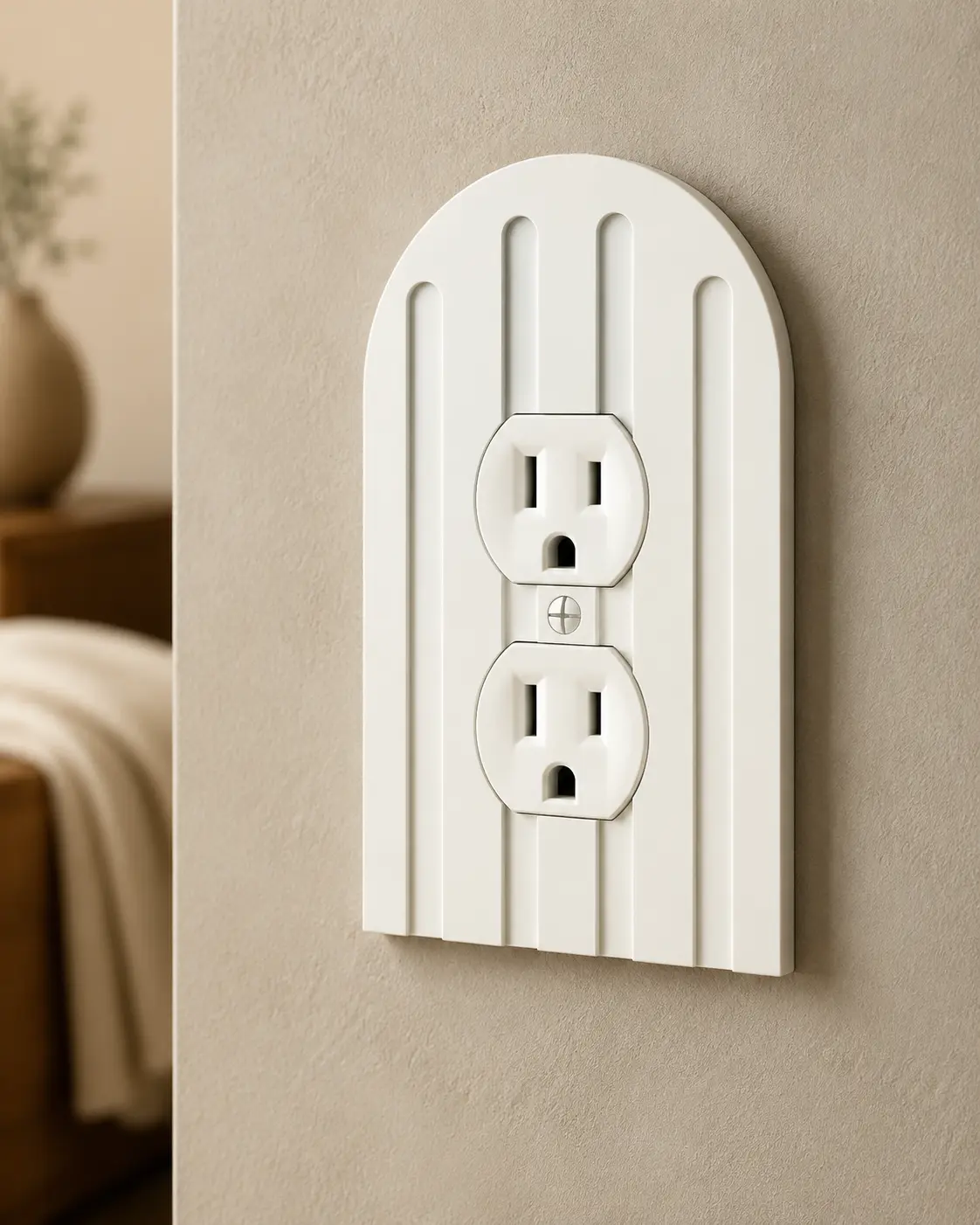 Arched Shape Duplex Outlet Cover, Electrical Socket Protection Accessory for Home Improvement