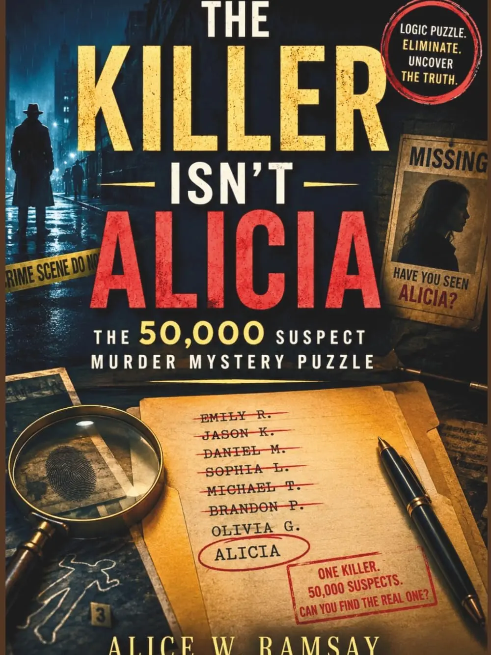 THE KILLER ISN'T ALICIA: The 50,000 Suspect Murder Mystery Puzzle