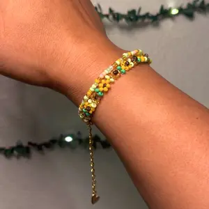 Handmade Sunflower Seed Bead Bracelet Set