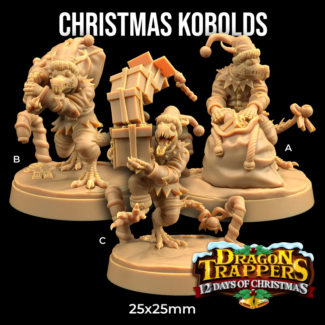 Christmas Kobolds Advent Calendar Holiday | The Dragon Trappers Lodge | 32mm Scale | Miniature RPG Tabletop Mini Resin DnD Dungeons and Dragons